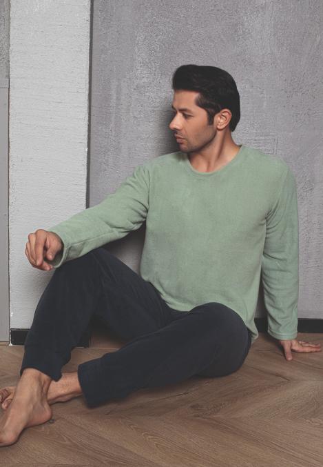 Pijama Barbat POLAR , Culoare Verde deschis,Engros